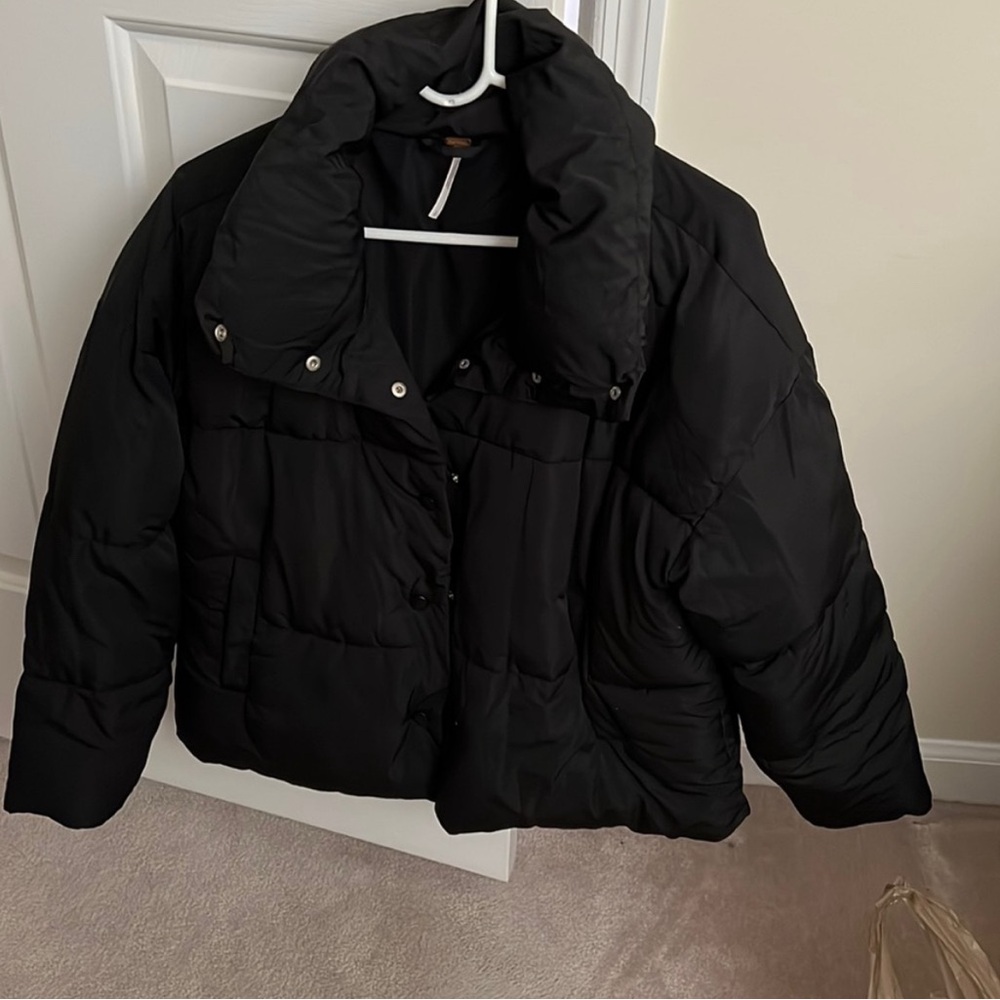 Free People Black Puffer Jacket